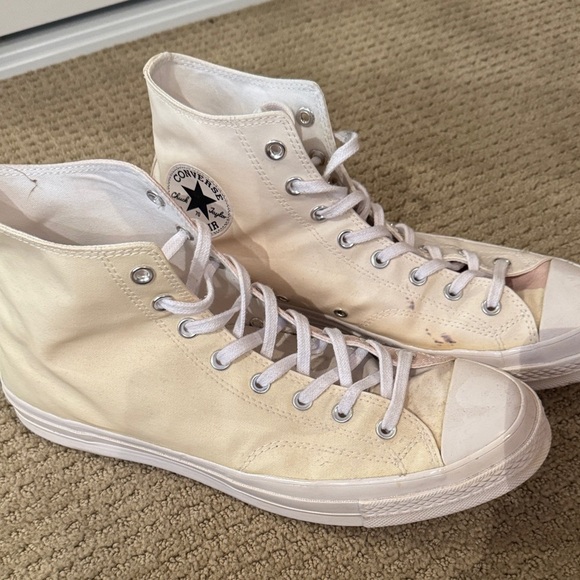 Converse High-Tops in Light Pink and Cream - Picture 3 of 6